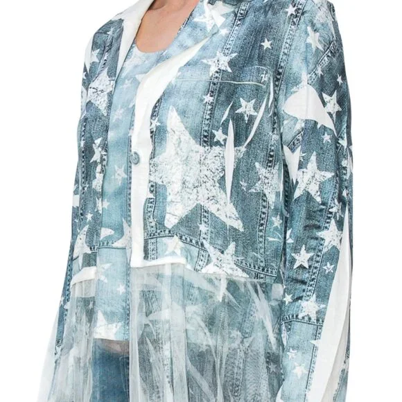 ORIGAMI Victorian Lace Star Print Cardigan Duster S-XXL NWT - Picture 5 of 16